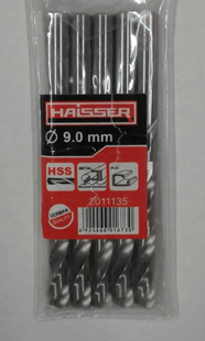 Сверло "9,0*81*125 мм" для металла HAISSER DIN 338 ц/х средняя серия (уп. 5 шт)
