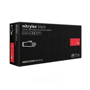 Перчатки нитриловые Nitrylex BLACK ЧЁРНЫЕ Размер L. (Упаковка 100 шт.)