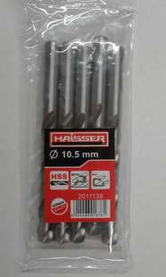 Сверло "10,5*87*133 мм" для металла HAISSER DIN 338 ц/х (уп. 5 шт)