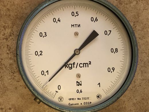 Манометр образцовый деформационный МТИ-1218 1кгс/см2 Ф160мм М20*1.5 к.т.0,6 для точных измерений (ссср)