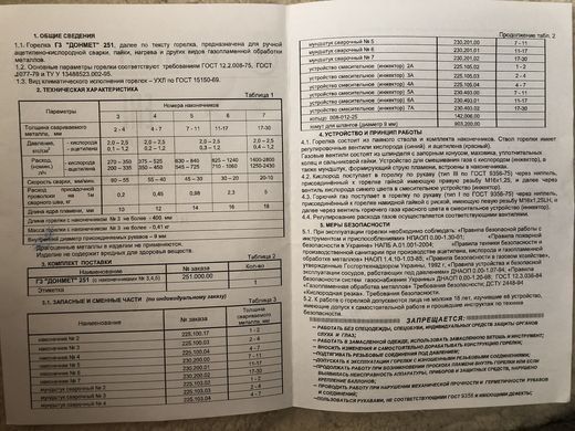 Г3А ДОНМАЄ 251 Ф9 ДОНМЕТ пальник однопламний універсальний для ацетиленово-кисневої зварювання, паяння тип Г3